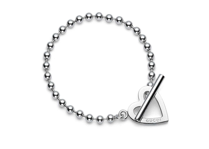 Silver Plated Womens Toggle Heart Bracelet